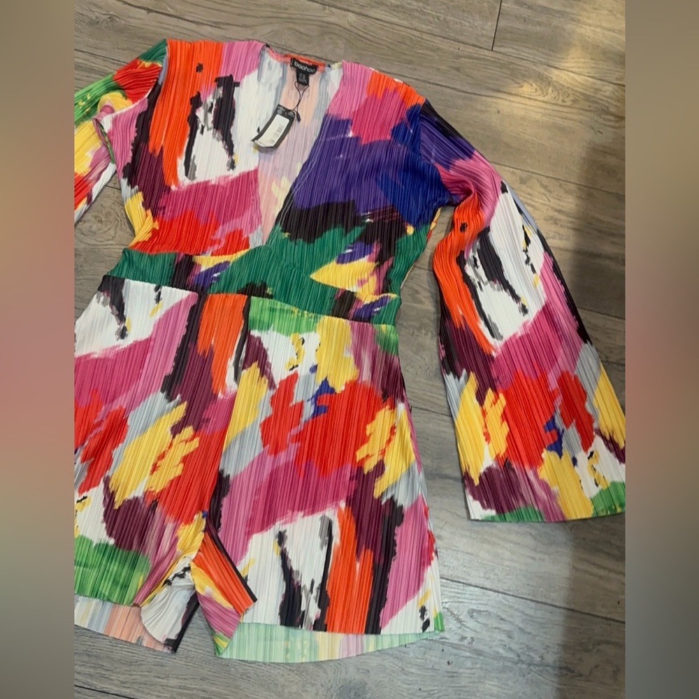 Boohoo Multicolor Abstract Romper